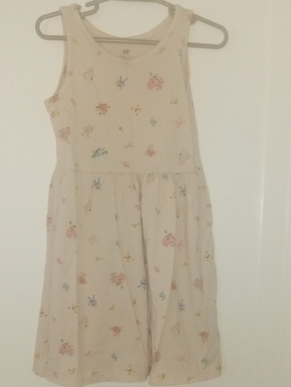 girl 5 sundress ivory with multi color flower print